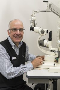 L & F Eyecare John Farmer doing eye test