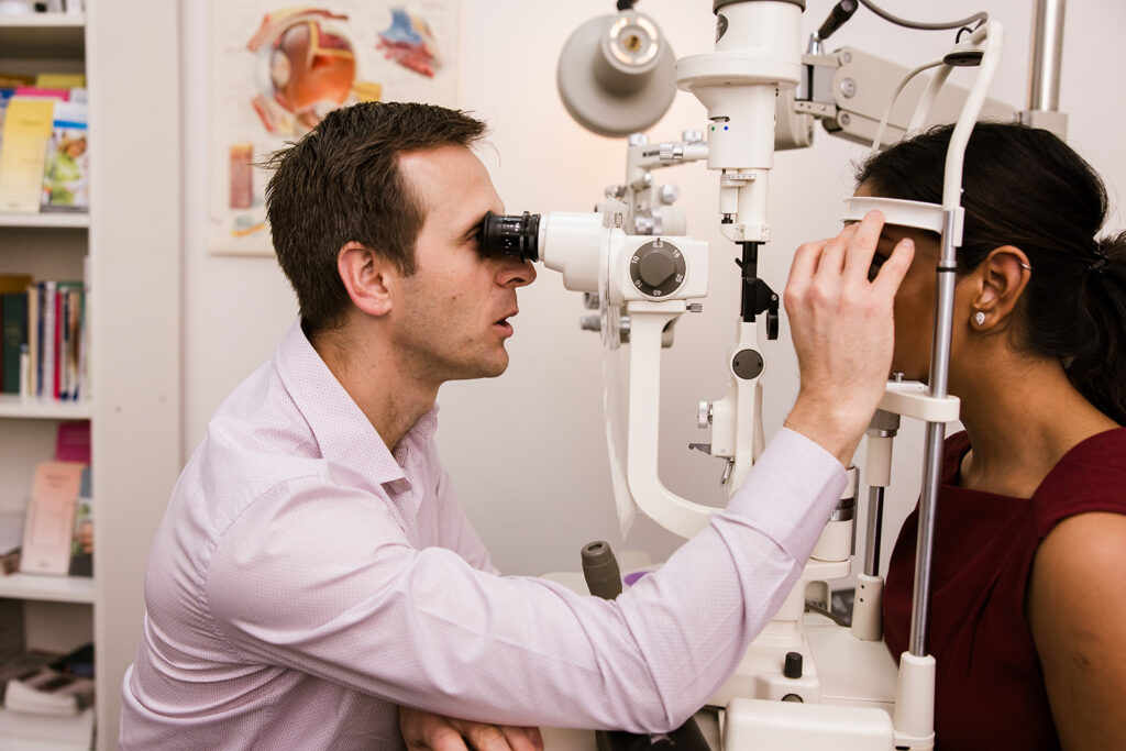 how an eye exam is conducted