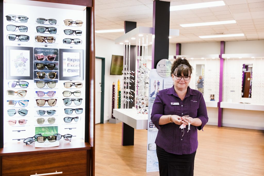optometrist with glasses